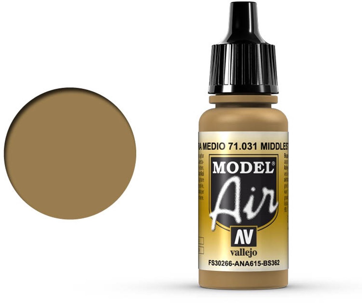 Vallejo Hobbyverf Acrylverf - 71031 Model Air Middle Stone - Acryl Verf flesje - 17 ml