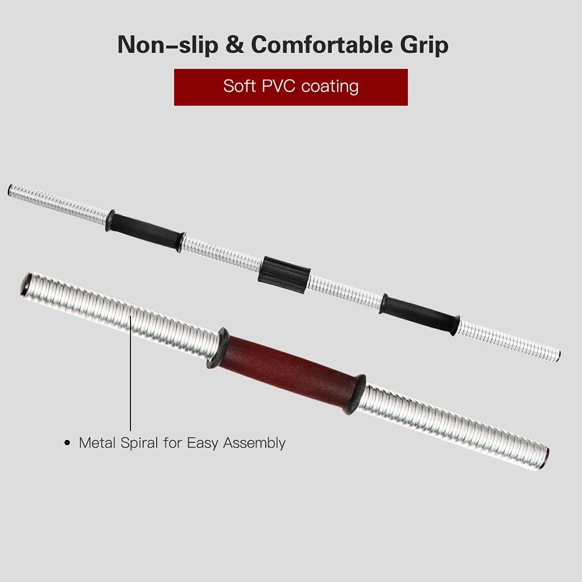 COSTWAY 2 in 1 Verstelbare halterset met anti-slip handvat 30 KG in gewicht verstelbaar, 8 x 2,5kg / 8 x 1,25kg, dumbbell set training apparatuur voor thuis of gymnastiek oefenen, duurzame fitness barbell optillen voor lichaamsbouw – foto 4
