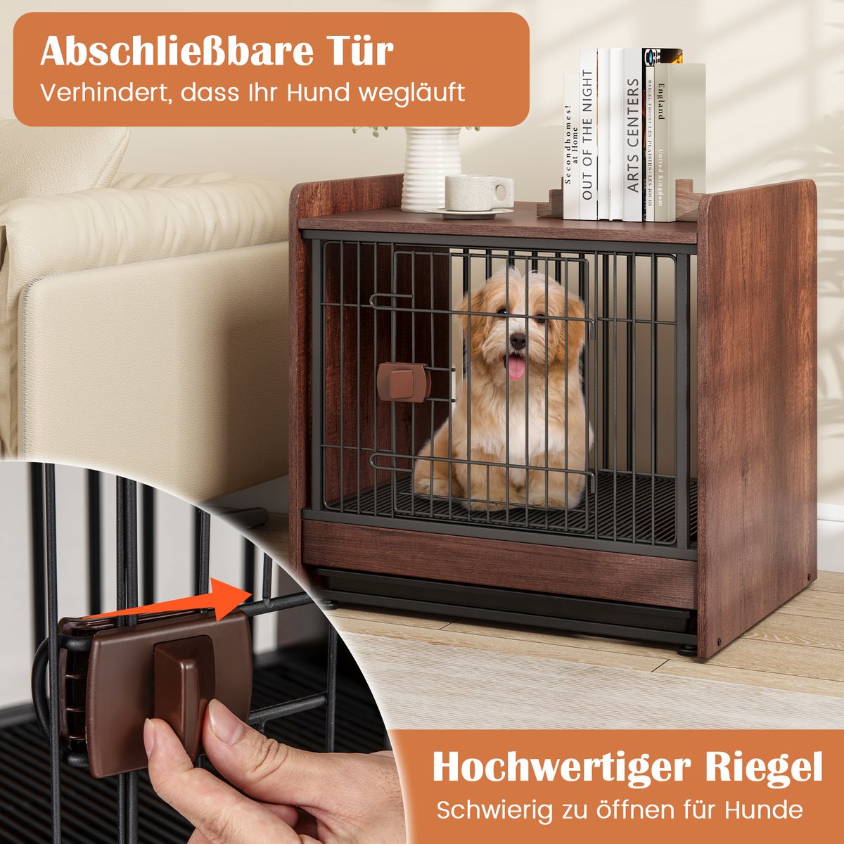 COSTWAY Hondenkooi, meubels, hondenbox voor thuis met