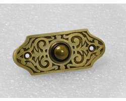 Deurbel uit oud messing - platte deurbel