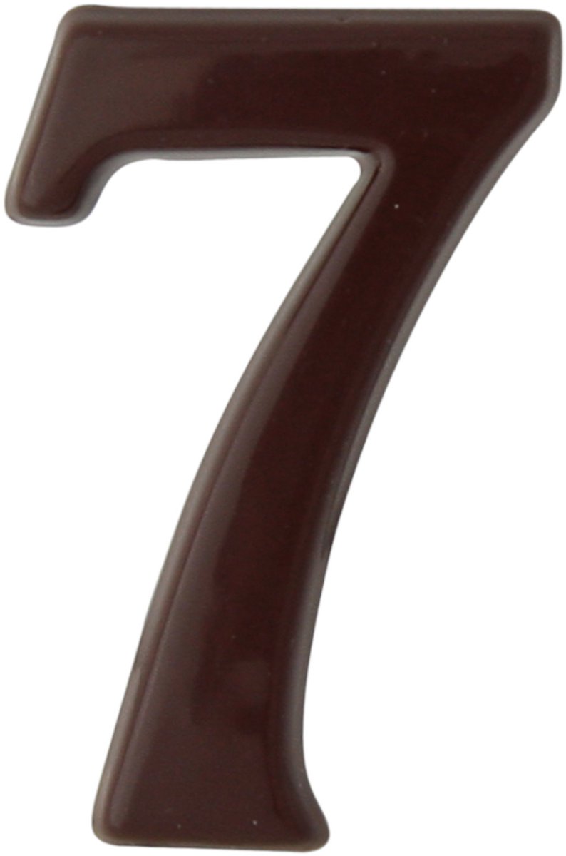 Domino® Deurnummer Zelfklevend SP - "7" - Bruin - Woonhuisnummer Hotelkamernummer 50mm - Huisnummer Brievenbus Adresnummer Stickers - Huisnummerplaatje - Deur en Kamernummer - Lockernummer