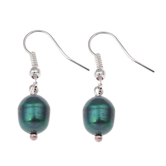 Boucle d'oreille perle d'eau douce Dangling Blue Pearl