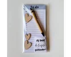 Bedankje gastouder | To do blok + bamboe pen met liefste gastouder