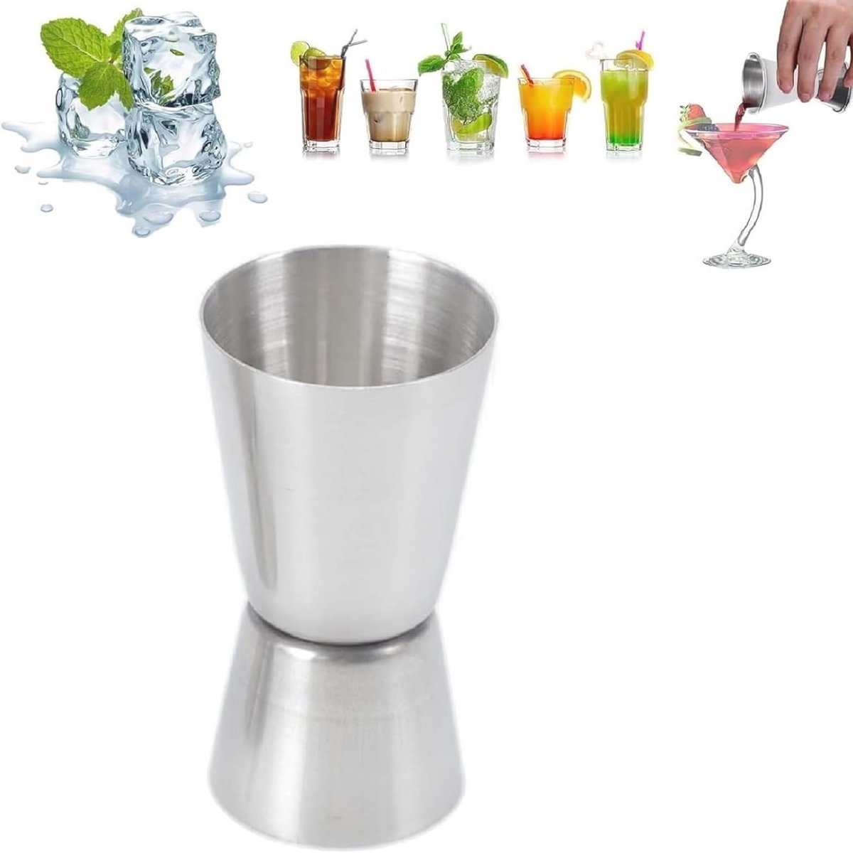 Cocktailmaatbeker 20/40 ml voor perfect mengen van sterke drank en cocktails