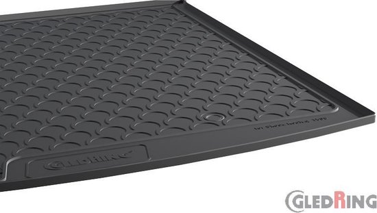Gledring Rubbasol (caoutchouc) tapis de coffre adapté pour Skoda Kodiaq (5 personnes) 2017- (plancher de chargement haut variable avec roue de secours)