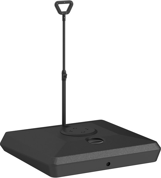 Outsunny Parasol Base 22kg Parasol Stand for Parasol Parasol Poles 38/48mm Parasol Base for Garden Patio Balcony Cement Black 51 x 12H cm