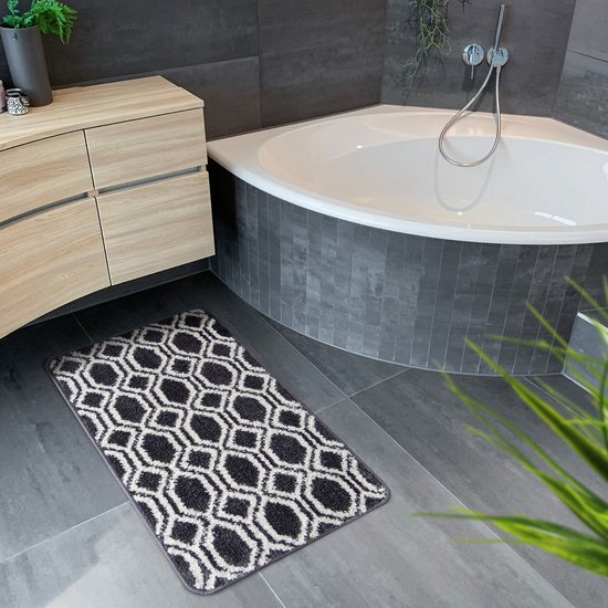Badmat Sky | Badkamertapijt | Zacht, dicht hoogpolig | antislip & sneldrogend | Geschikt voor vloerverwarming | Vierkant & Rond | vele kleuren & maten (70 x 120 cm, beige