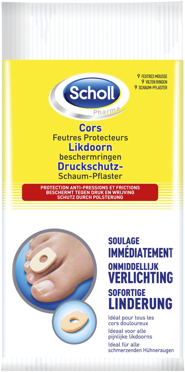 Goedkoopste Scholl Likdoornpleisters - 9 stuks - Likdoorn Ringen Antidruk - Schuimringen - Eksteroog Pleister - Likdoornbescherming