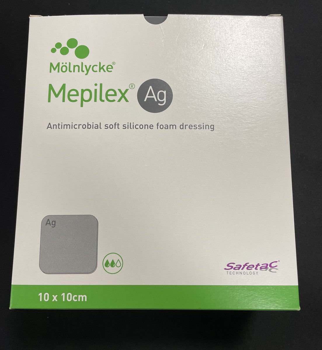 Mölnlycke - MEPILEX - AG SCHAUMVERBAND - 10X10 CM - STERIL - 10 stuks in een doos