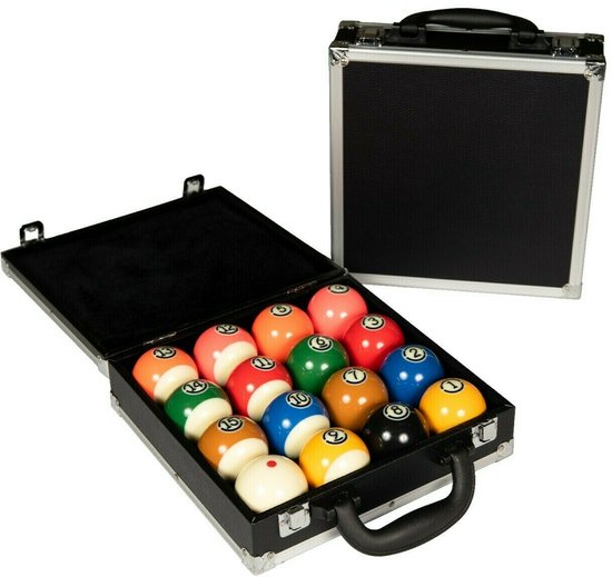 Poolballen Koffer voor 16 Ballen 57,2mm - Aluminium koffer - Zachte schuim inleg - Biljart Ballen Koffer - Opbergen van Pool Ballen