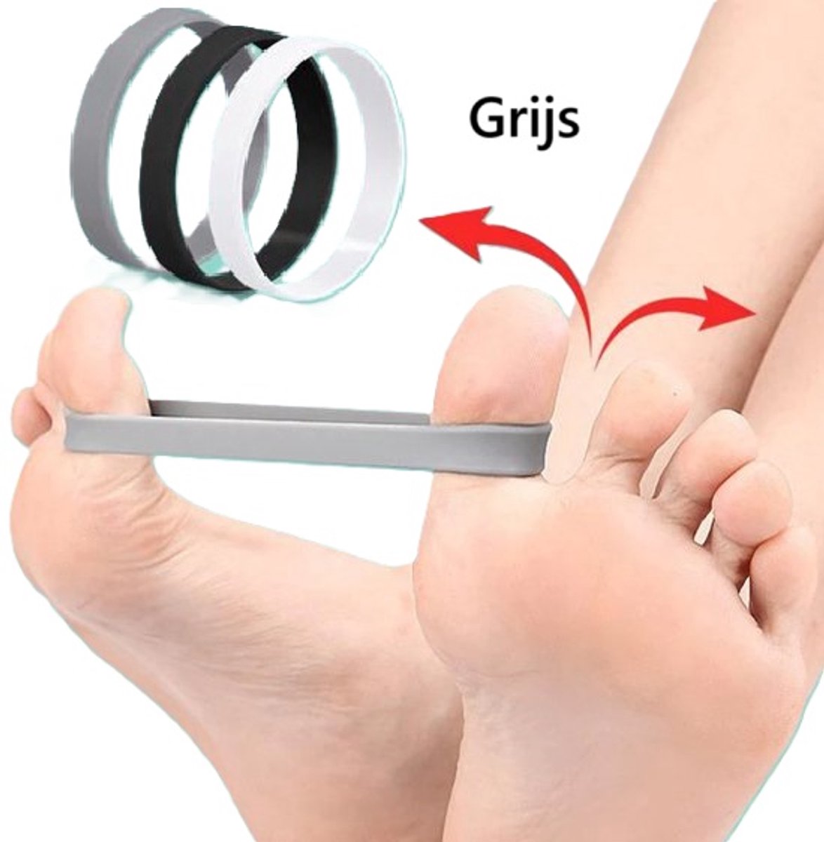 Goedkoopste Elastische Teen Spreider I Elastische Teen Stretcher I Orthopedische Training I Hallux Valgus Teencorrector I Grote Teen Recht Maken I Grijs