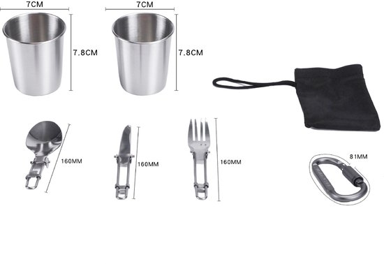 Camping Kookgerei - 9 -delig -Opvouwbare campingpannen - veilig en BPA - Geschikt voor 2-3 personen Buitenpicknick Kamperen Wandelenpannenset - Campingpot - Kookgerei - Kookset -Outdoor Camping Pannenset - Pannenset- Ideaal voor Kamperen — afbeelding 2