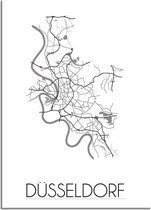 DesignClaud Dusseldorf Plattegrond poster A2 + Fotolijst wit