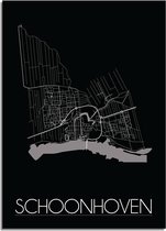DesignClaud Schoonhoven Plattegrond poster  - A3 + Fotolijst zwart (29,7x42cm)