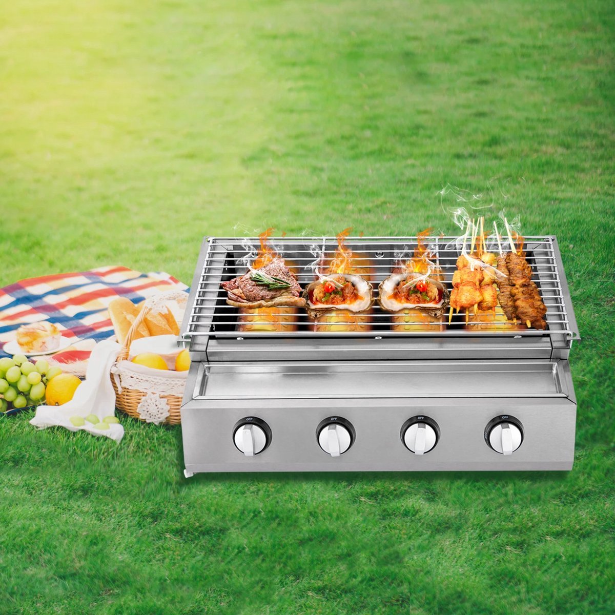 Gas bbq - buitenkeuken - RVS - Barbecue - barbeque - barbecues - gas - familie - eten gezelligheid – foto 2