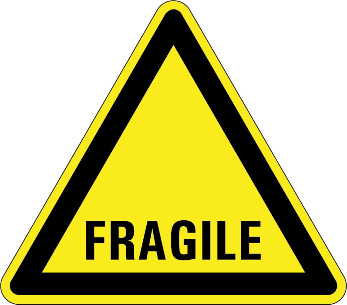 Waarschuwingssticker tekst fragile 150 mm