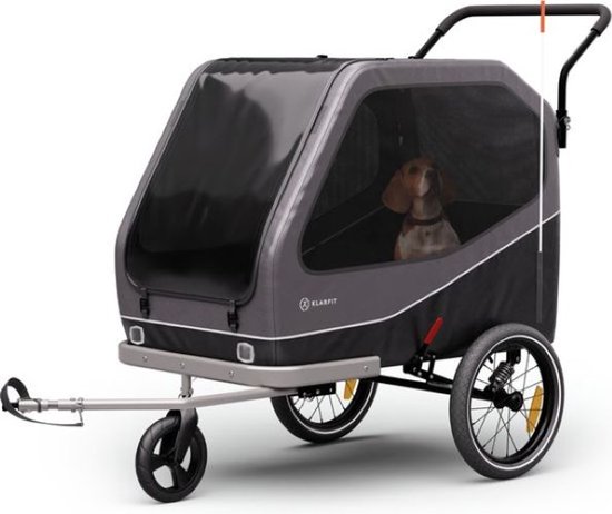 TOPMAST MAXI Buggy fietsaanhanger - 324 Liter - Inklapbaar - Antraciet - Fietskar voor Honden met vering