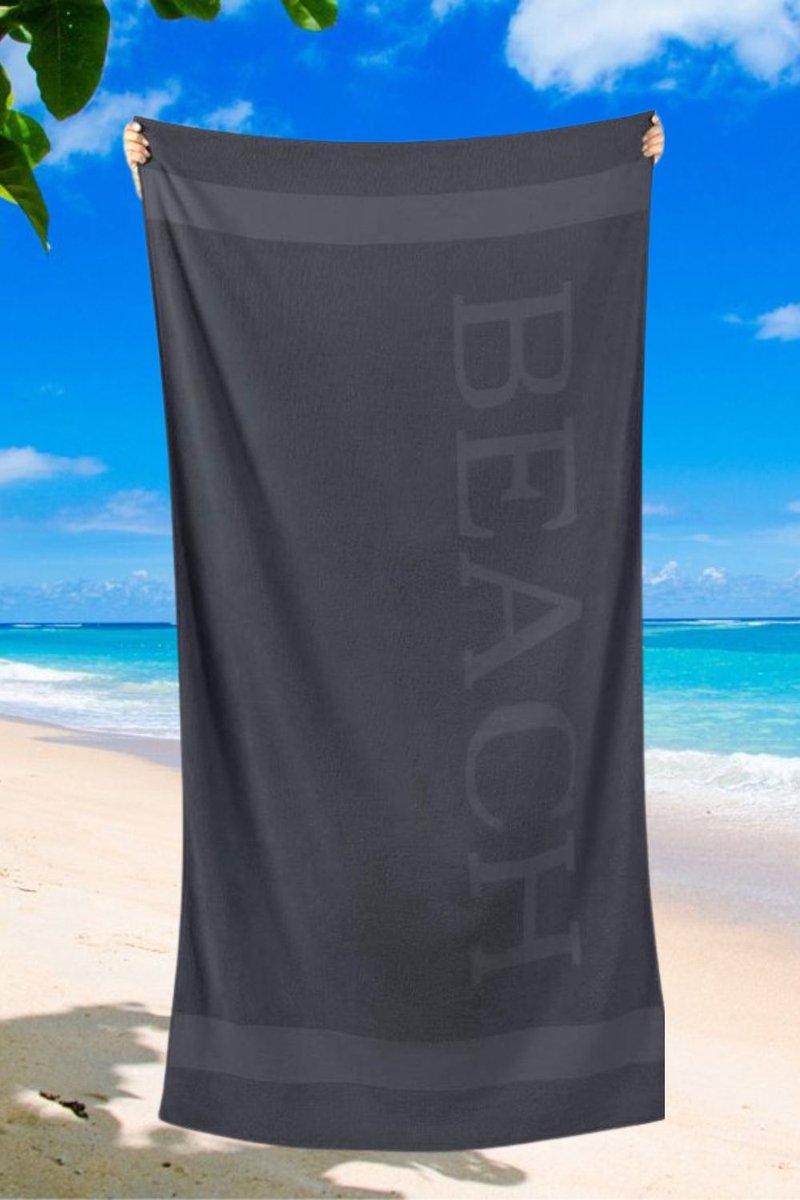 Strandlaken Beach XL Grijs Extra groot - 100 x 200 cm - Hoogwaardig Katoenen Strand Handdoek - Extra zacht - Sneldrogend Badhanddoek - Ideaal voor Strand, Sauna, Zwembad, Vakantie en Sport - Badlaken