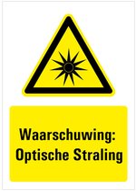 Autocollant avec texte d'avertissement rayonnement optique, W027 297 x 420 mm