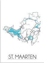 DesignClaud St. Maarten Plattegrond poster B2 poster (50x70cm)