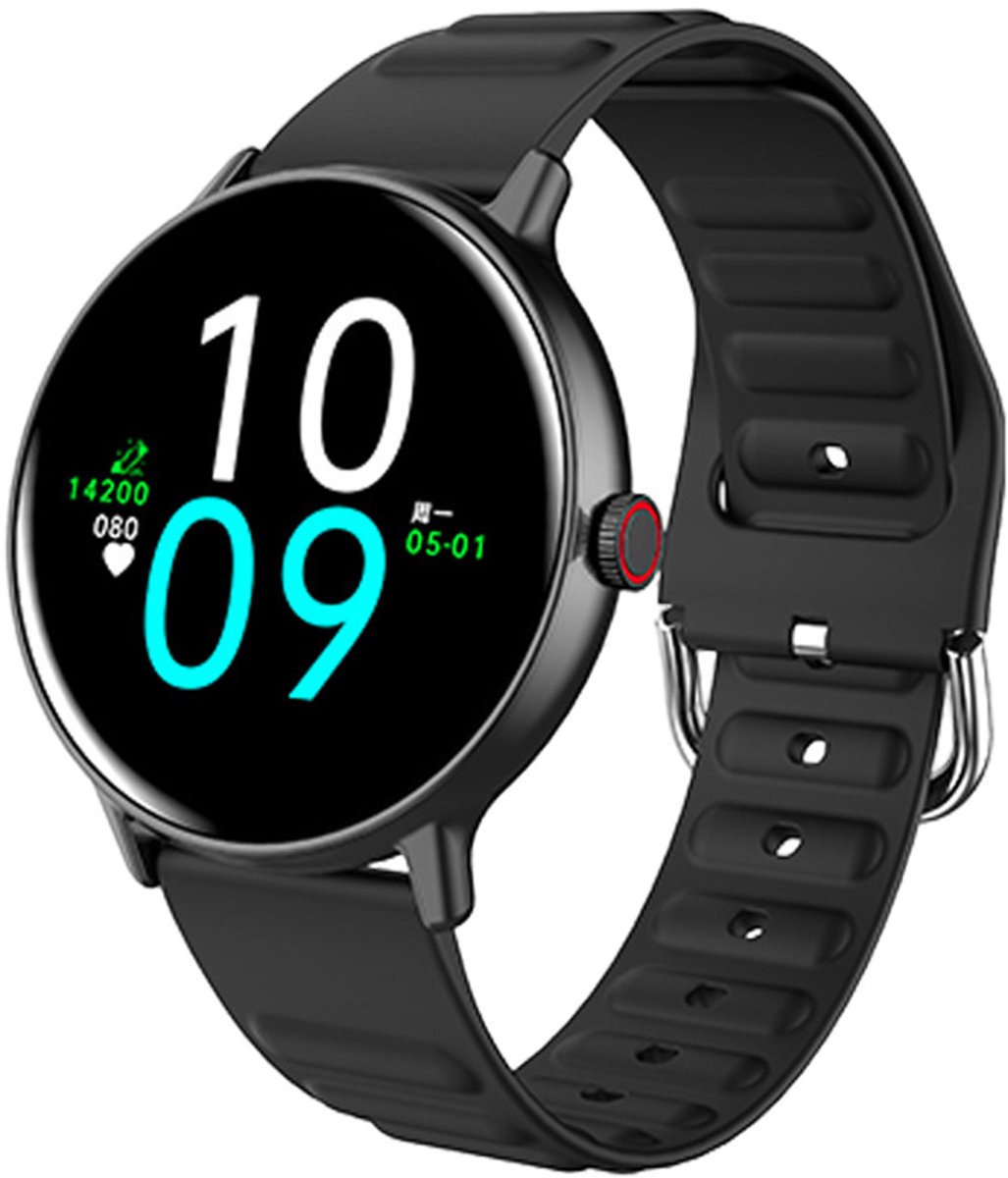 Dames smartwatch - 1,43 inch volledig aanraakscherm fitness horloge - Hartslagmonitor - Waterdicht, geschikt voor Android en iOS - Zwart