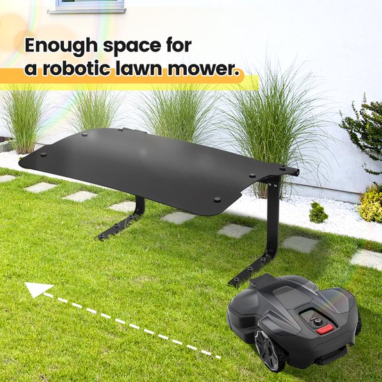 Garage voor robotmaaier Opvouwbaar robot carport ijzeren frame voor robotmaaier Zwart Zonnescherm Zwart 73x57x40 cm van ProGarden — afbeelding 3