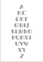 DesignClaud ABC Poster - Trap - Alfabet poster - Kinderkamer poster Zwart wit A3 + Fotolijst wit
