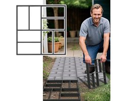 NAIZY 1 stuk DIY betonmal 40x40cm bekisting mal 8 roosters NO.3 vierkante bestrating mal loopbrug gieten mal beton sjabloon bestrating sjabloon kunststof, voor stapstenen tuin gazon paden