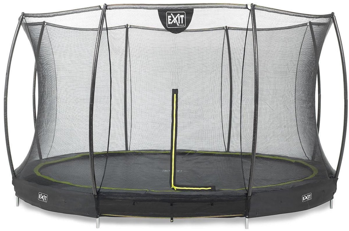 EXIT Silhouette Trampoline ø366cm - met Veiligheidsnet - Inground - Rond - Groen