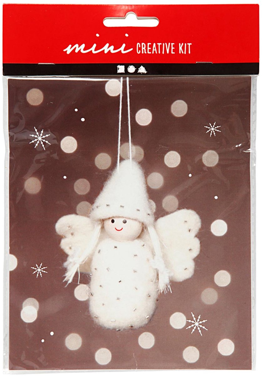 Creative mini kit Schattige Kerstengel - hoogte 10 cm