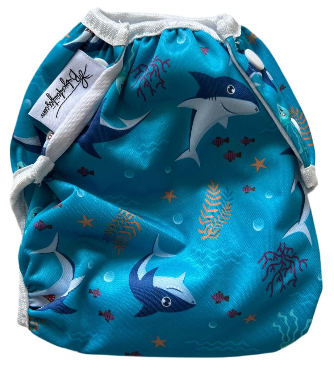 Wasbare zwemluiers baby - Baby shark design - 3-15kg