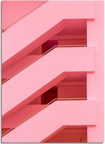 DesignClaud Roze architectuur trappen poster A2 + fotolijst zwart