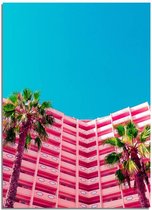 DesignClaud Roze architectuur palmbomen poster B2 poster (50x70cm)