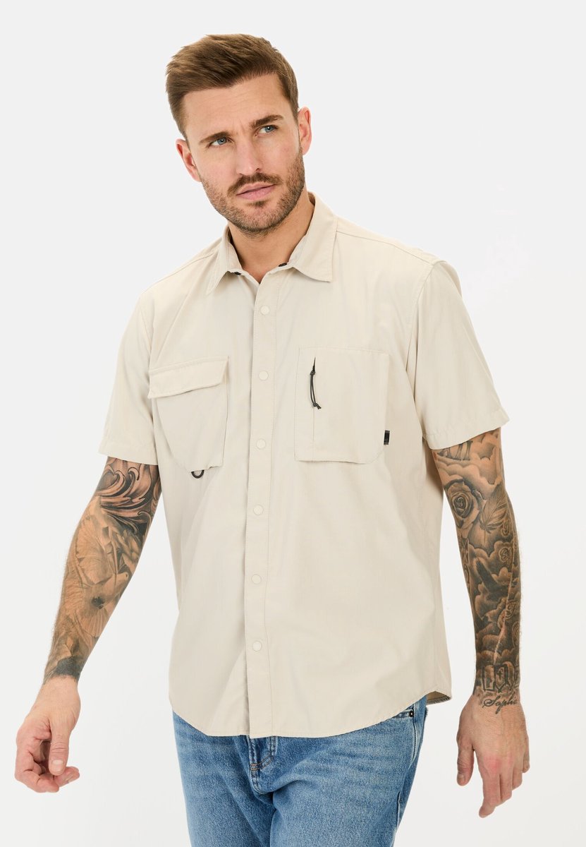 camel active Poloshirt met korte mouwen in een tonaal streeppatroon - Maat
