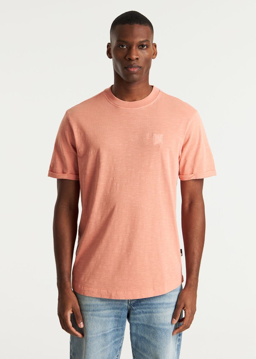 CHASIN' Shirt Heren - Regular Eenvoudig T-Shirt - Brody Slub - Roze