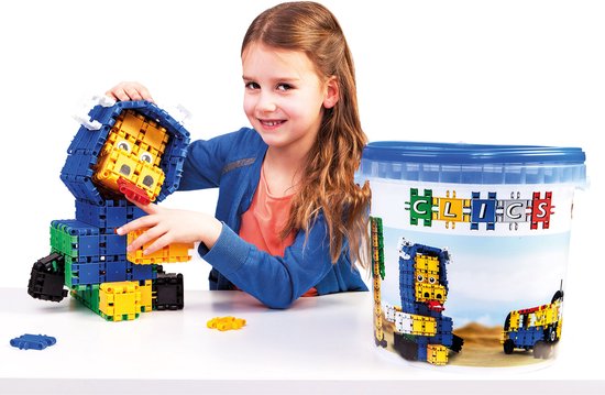 Clics Build & Play 10-in-1 bouwblokken– DUURZAAM SPEELGOED gemaakt van GERECYCLEERDE kunststof- bouwset 10 in 1 - speelgoed 4,5,6,7,8 jaar jongens en meisjes- educatief speelgoed- Montessori speelgoed- constructie speelgoed