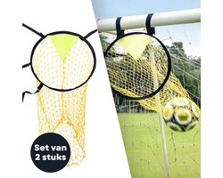 foto van AJ-Sports Kruising Target met Ballennet - Target Net - 2 Stuks - Voetbal - Trainingsmateriaal - Voetbal kruising - Geel