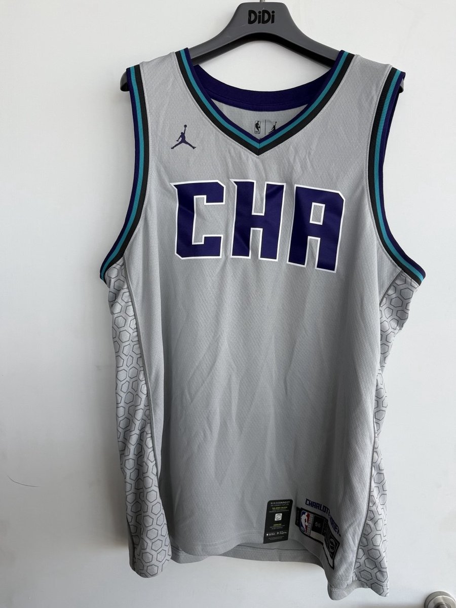 Nike NBA Charlotte Hornets Basketbal Jersey Swingman Basketbal shirt Grijs