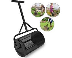 Compoststrooier 80L Gazonstrooier Strooier met metalen netmand en handgreep Tuinstrooier Kunstmeststrooier Turfmolmstrooier Zaadstrooier Compoststrooier Gazonmest voor gazon en tuin