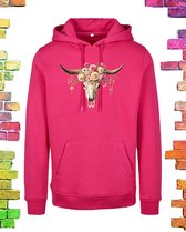 sweat à capuche rose pour femme « Skull pink » | taille 4XL/48-50