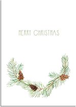 DesignClaud Merry Christmas - Kerst Poster - Krans - Groen B2 poster (50x70cm)