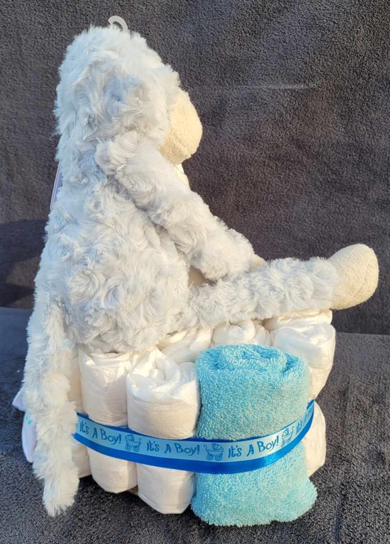 Luiertaart Its a boy - blauw - zwitsal - kruidvat - sokjes - kraamgeschenk van Luiertaart — afbeelding 3