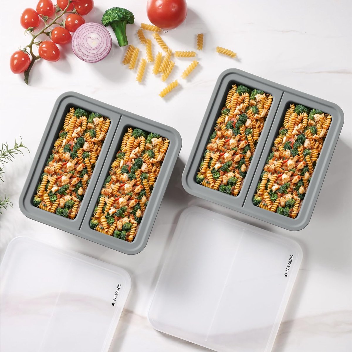 Diepvriesbakjes met Deksel - Siliconen Meal Prep Bakjes met Compartimenten - Houd Eten Vers en Makkelijk