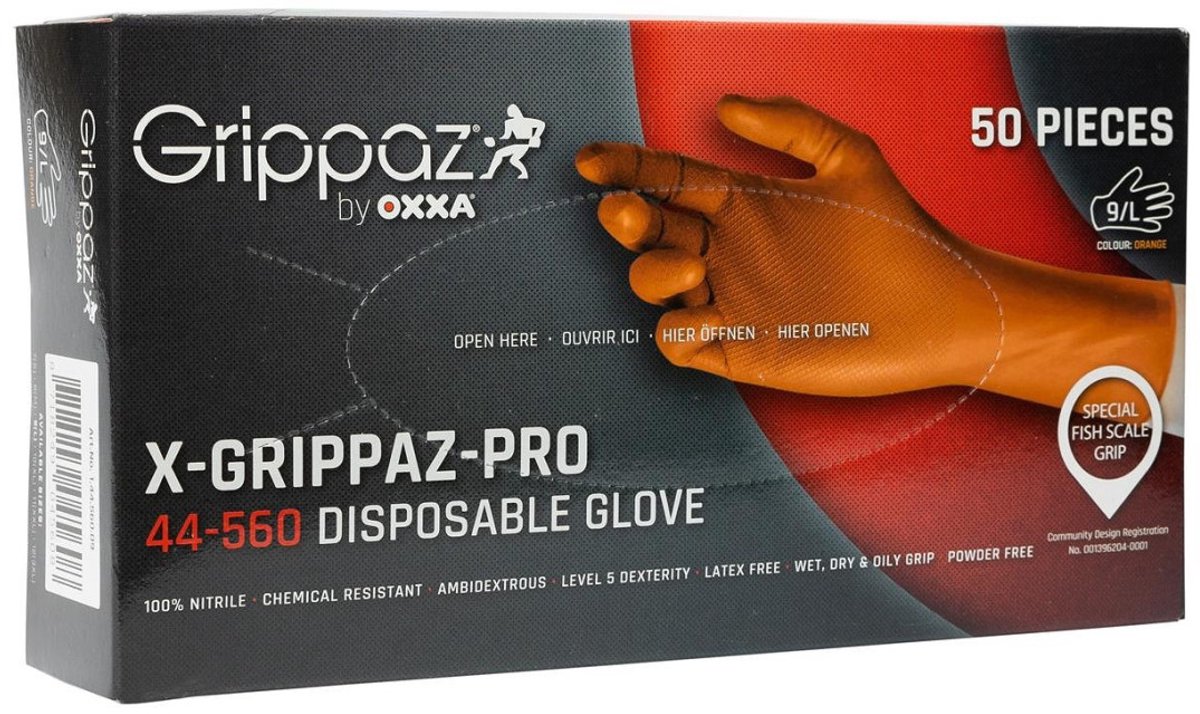 OXXA X-Grippaz Pro 44-550 handschoen - oranje - maat 10/XL - Nitril - 2 zijdig te gebruiken - ongepoederd