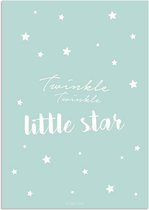 DesignClaud Twinkle Twinkle Little Star - Mint A2 + Fotolijst zwart