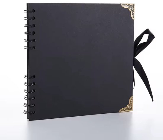 Consumerce® Fotoalbum Zwart – 50 Pagina’s – 21 x 21cm – Fotoboek – Foto Album – Insteekalbum – Plakalbum Baby – Fotoalbums – Plakboek – Plak Boek Albums – Scrapbook - Scrapbooken