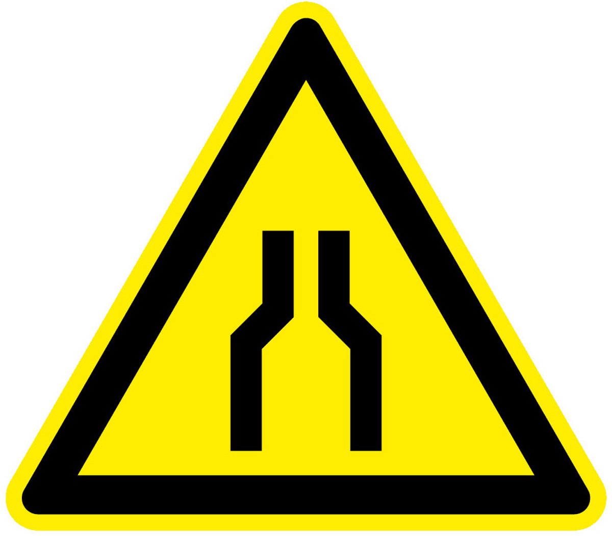 Waarschuwingssticker wegversmalling 400 mm