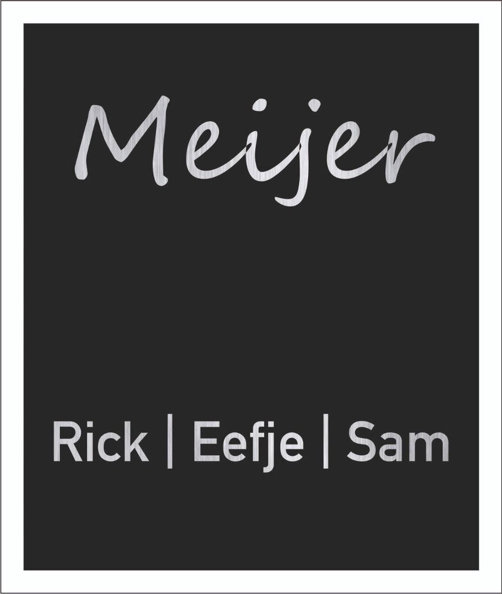 Zwart aluminium naambordje voordeur 10x12cm