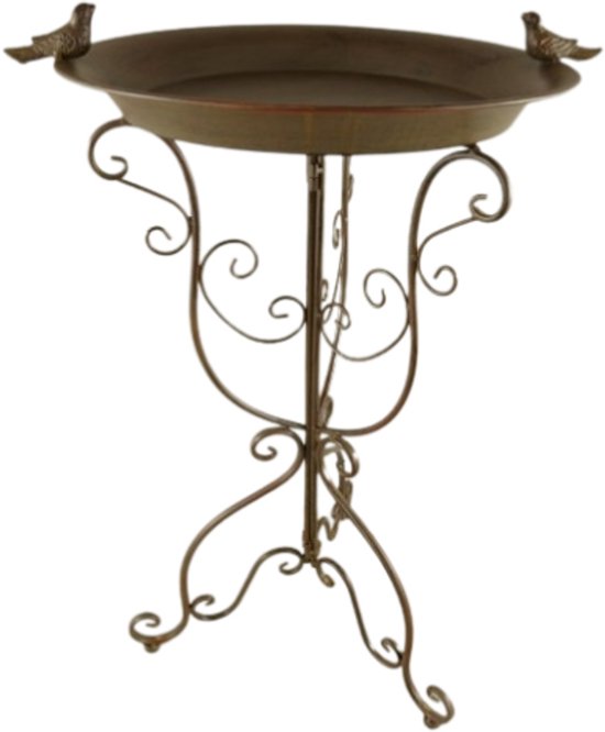 Staande vogelbad voor de tuin, metalen vintage vrijstaande vogelbad