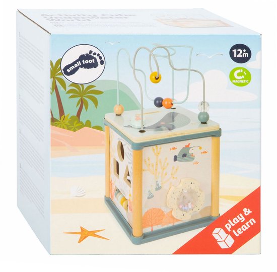 Small Foot - Houten Activiteitenkubus en Motoriekspiraal Onderwaterwereld van Small Foot — afbeelding 3
